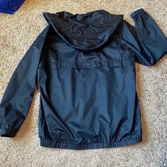 NWOT BOYS SIZE Medium CHAMPION Black and Turquoise Windbreaker Hoodie jacket . - Picture 4 of 13